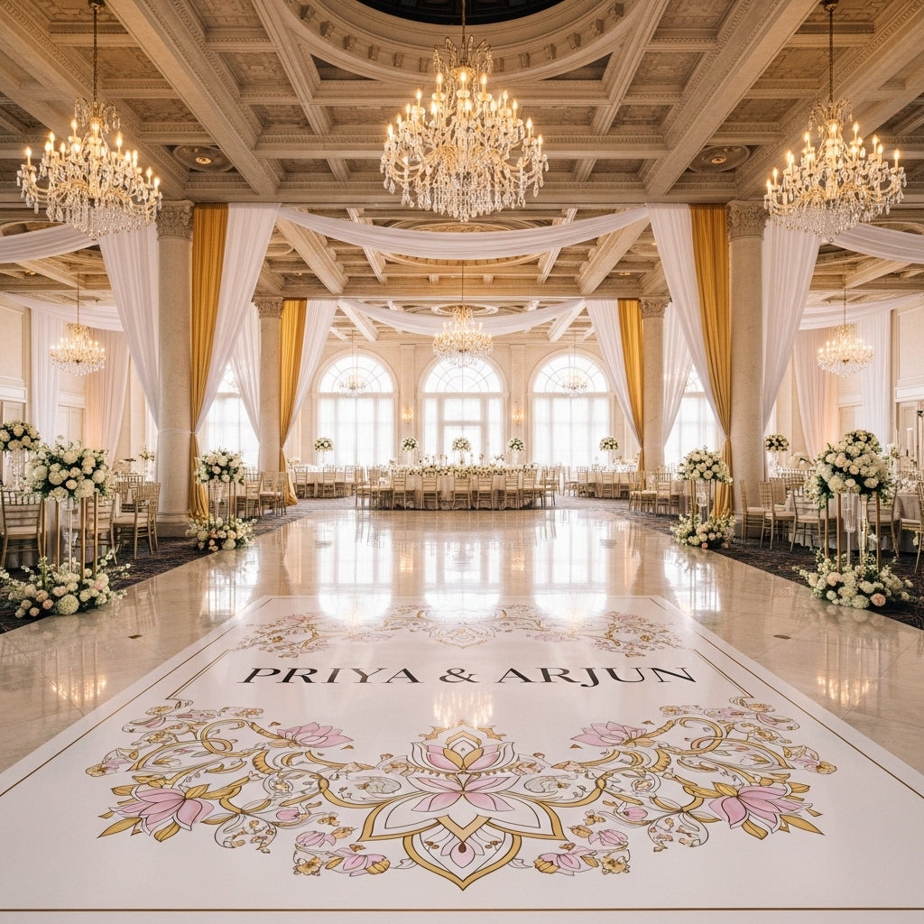 Custom Wedding Dance Floor Wrap — UV-Printed, DIY Kit Ships Free in USA