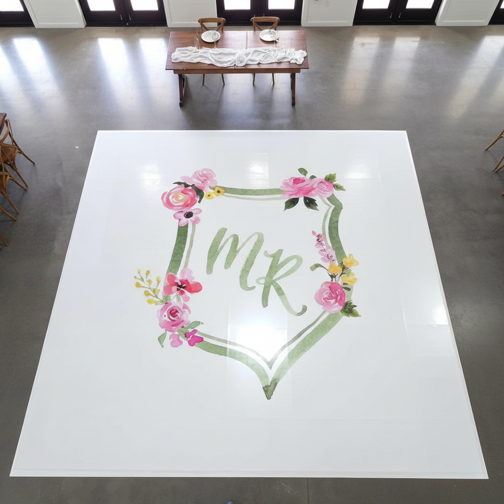 Custom Wedding Dance Floor Wrap — UV-Printed, DIY Kit Ships Free in USA